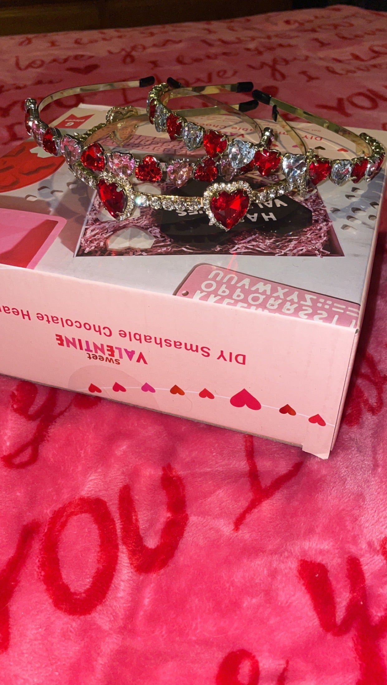 Red Heart Rhinestone Headband