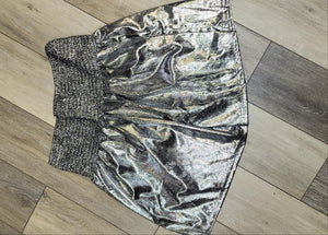 Metallic Flare Shorts