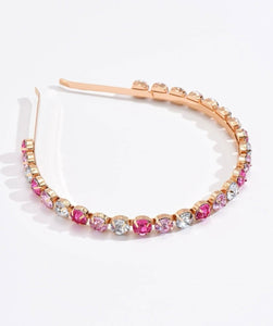 Hot pink and Pink Rhinestone Headband