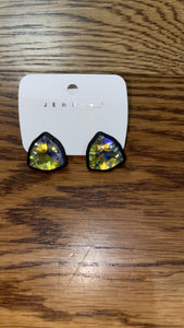 Black Clear Stud Earrings