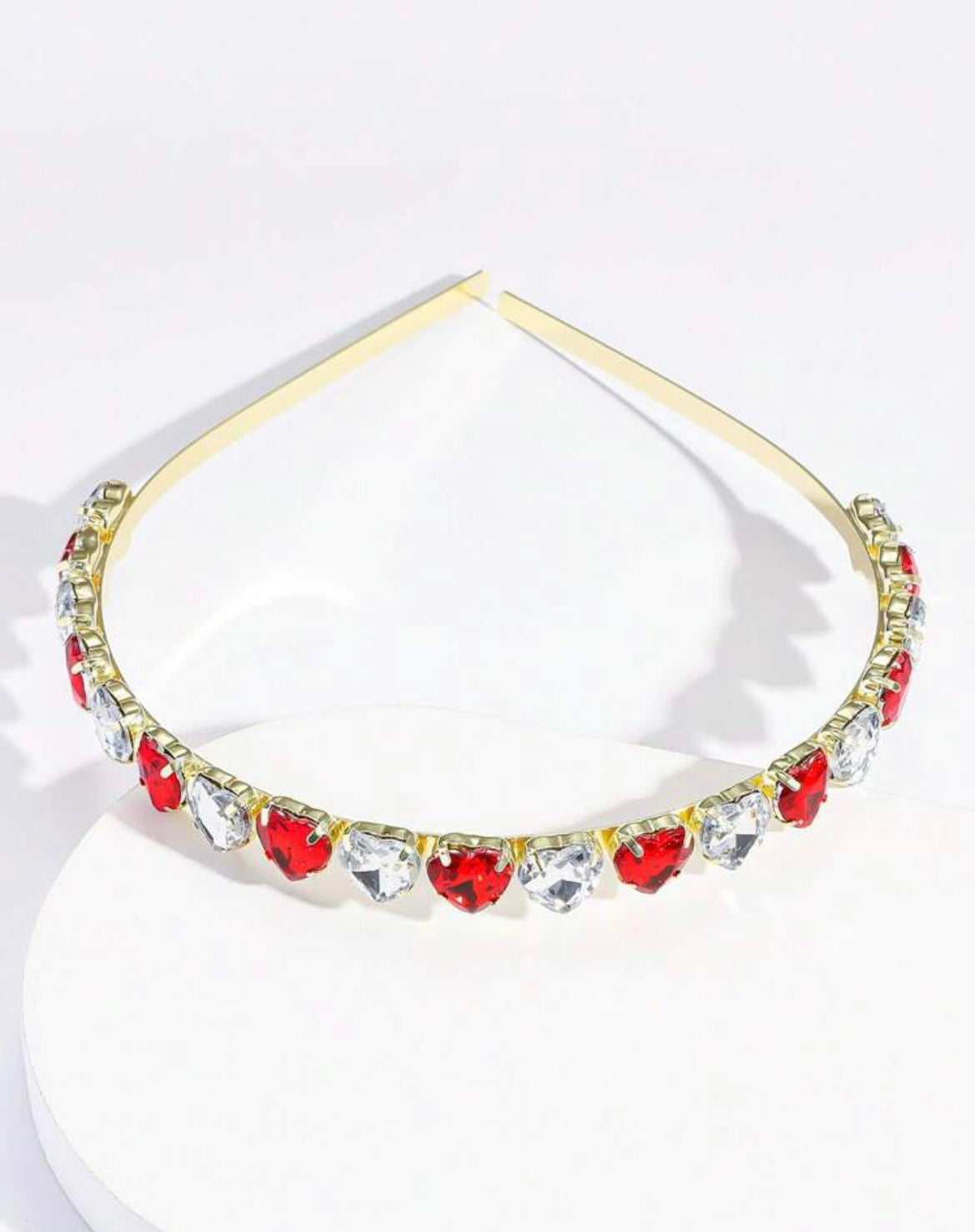 Red Heart Rhinestone Headband