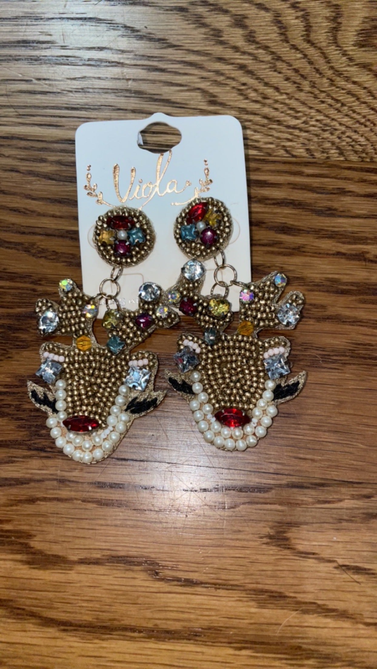 Reindeer Beaded Earrings