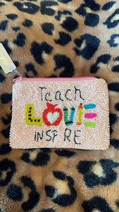 Teacher Beaded Coin Purse