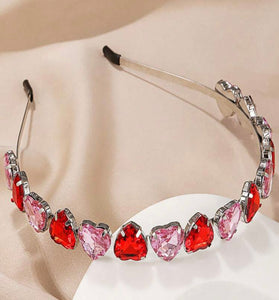 Red Heart Rhinestone Headband