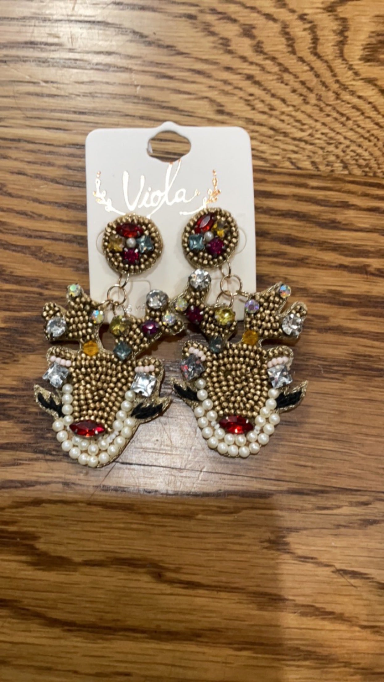 Reindeer Beaded Earrings