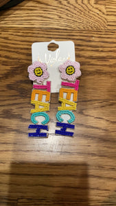 Teach Beaded Earrings