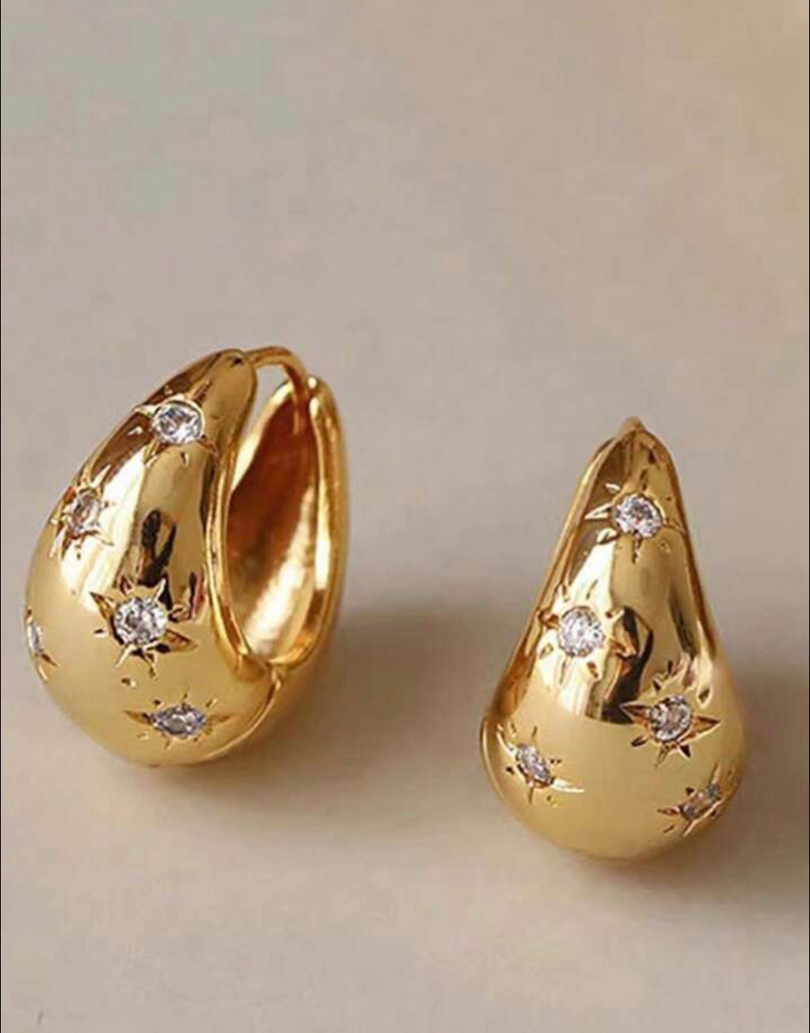 Gold Fashion Rhinestone Earrings