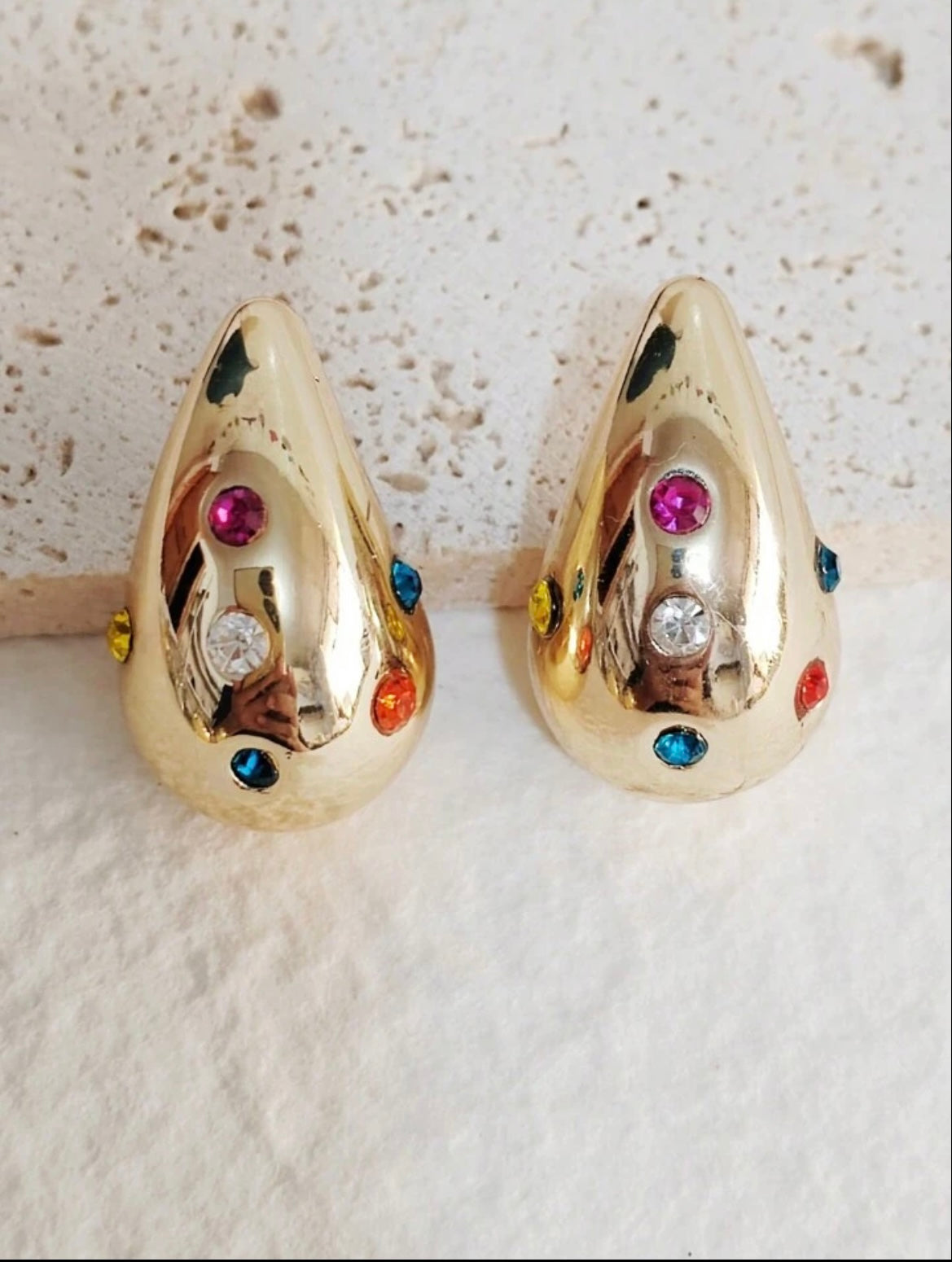 Gold Fashion Rhinestone Earrings