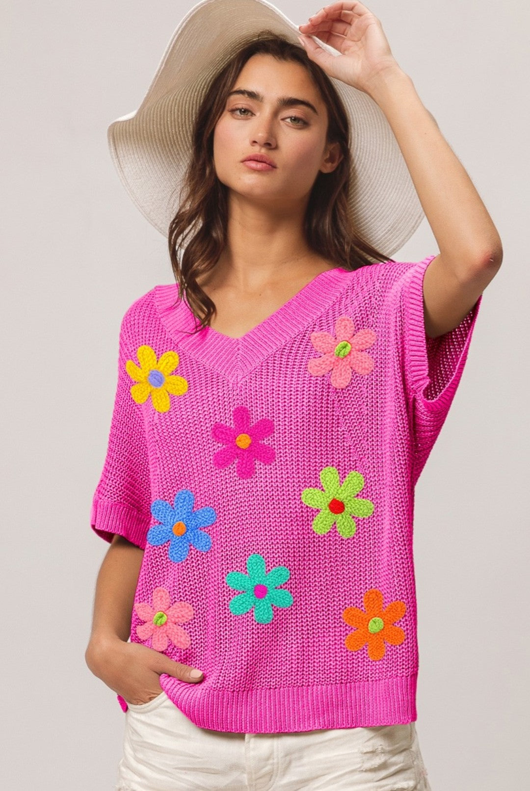 Crochet Flower Sweater