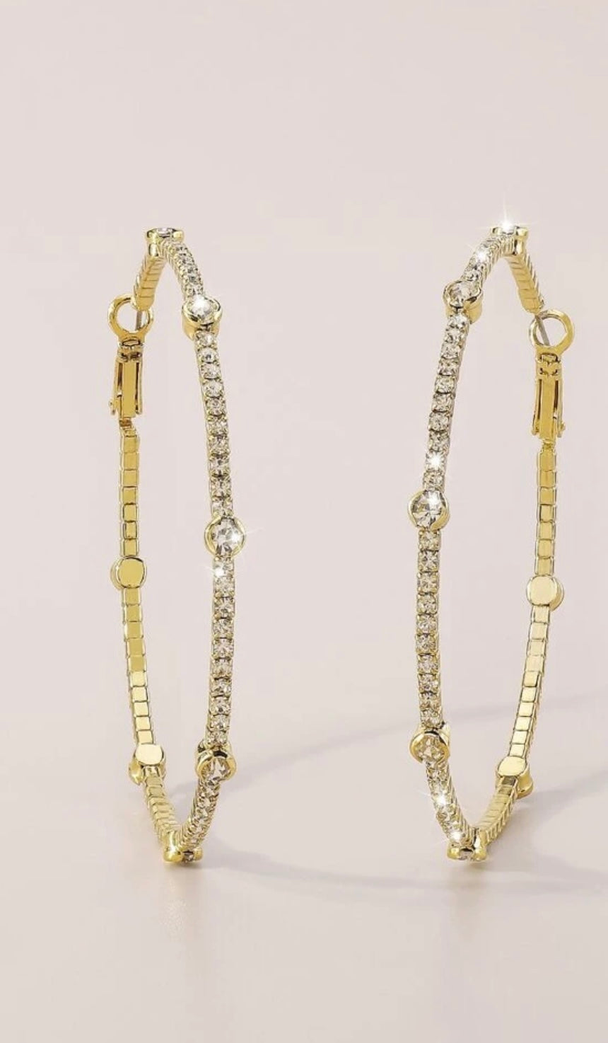 Rhinestone Gem Hoops