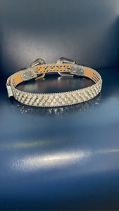 Double Buckle Silver Rhinestone Belt