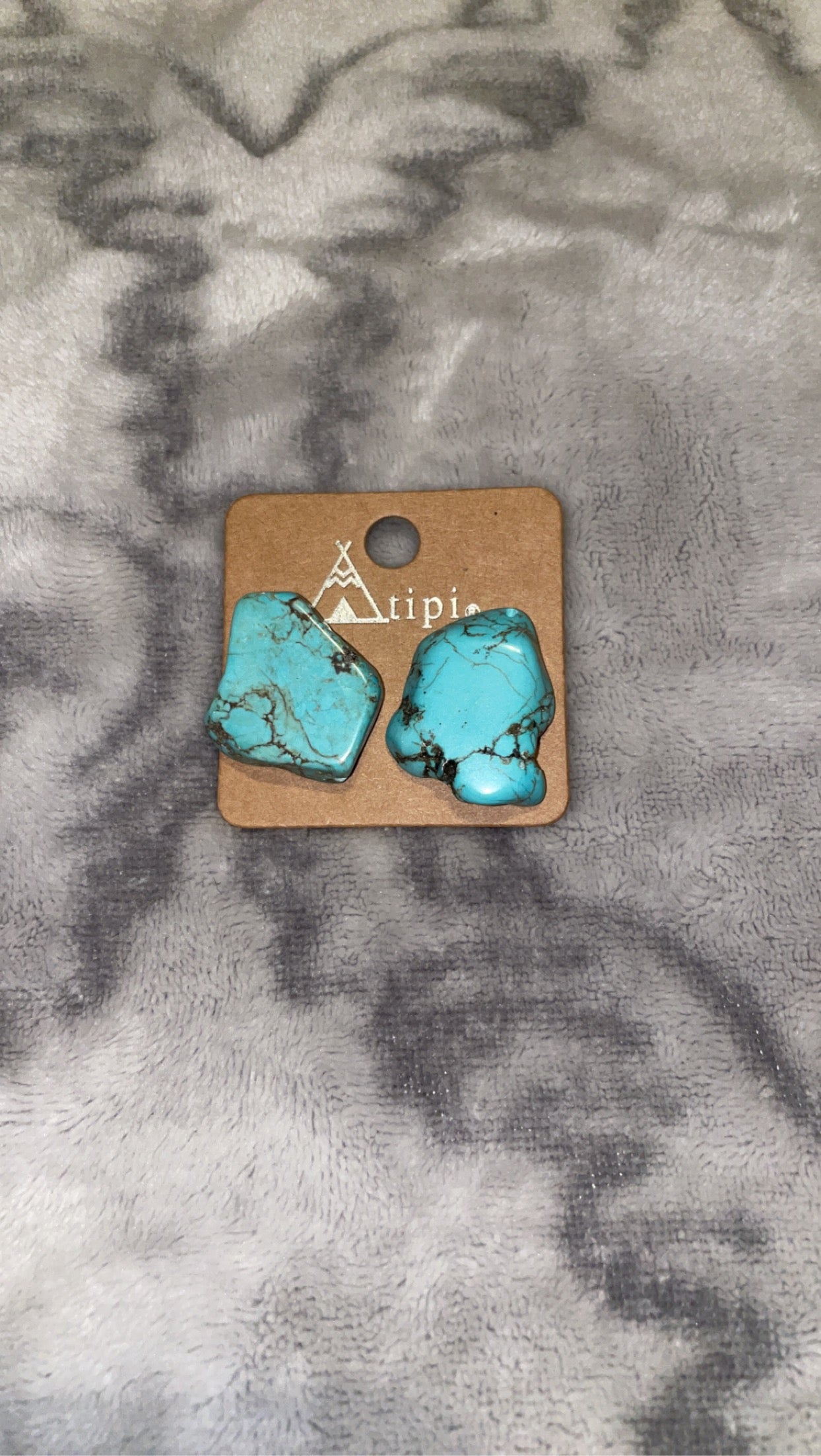 Turquoise Slab Stud Earrings