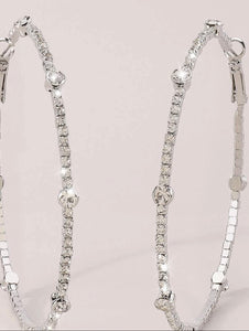 Rhinestone Gem Hoops