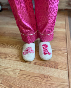 Boot & Cowgirl Hat Slippers