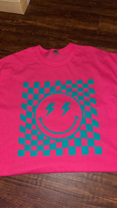 Checkered Smiley Face T-Shirt