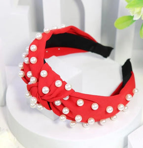 Red Faux Pearl Headband