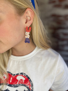 USA Beaded Earrings