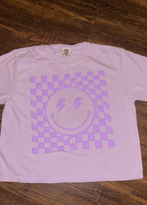 Checkered Smiley Face T-Shirt