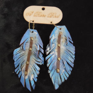 A Rare Bird Leather Feather Earrings