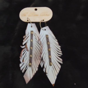 A Rare Bird Leather Feather Earrings