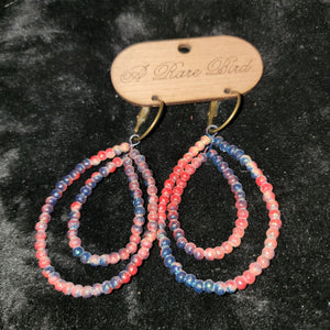 A Rare Bird  Red, White and Blue Earrings