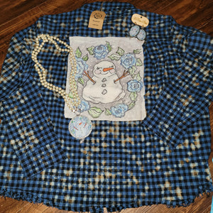 A Rare Bird Snowman Flannel