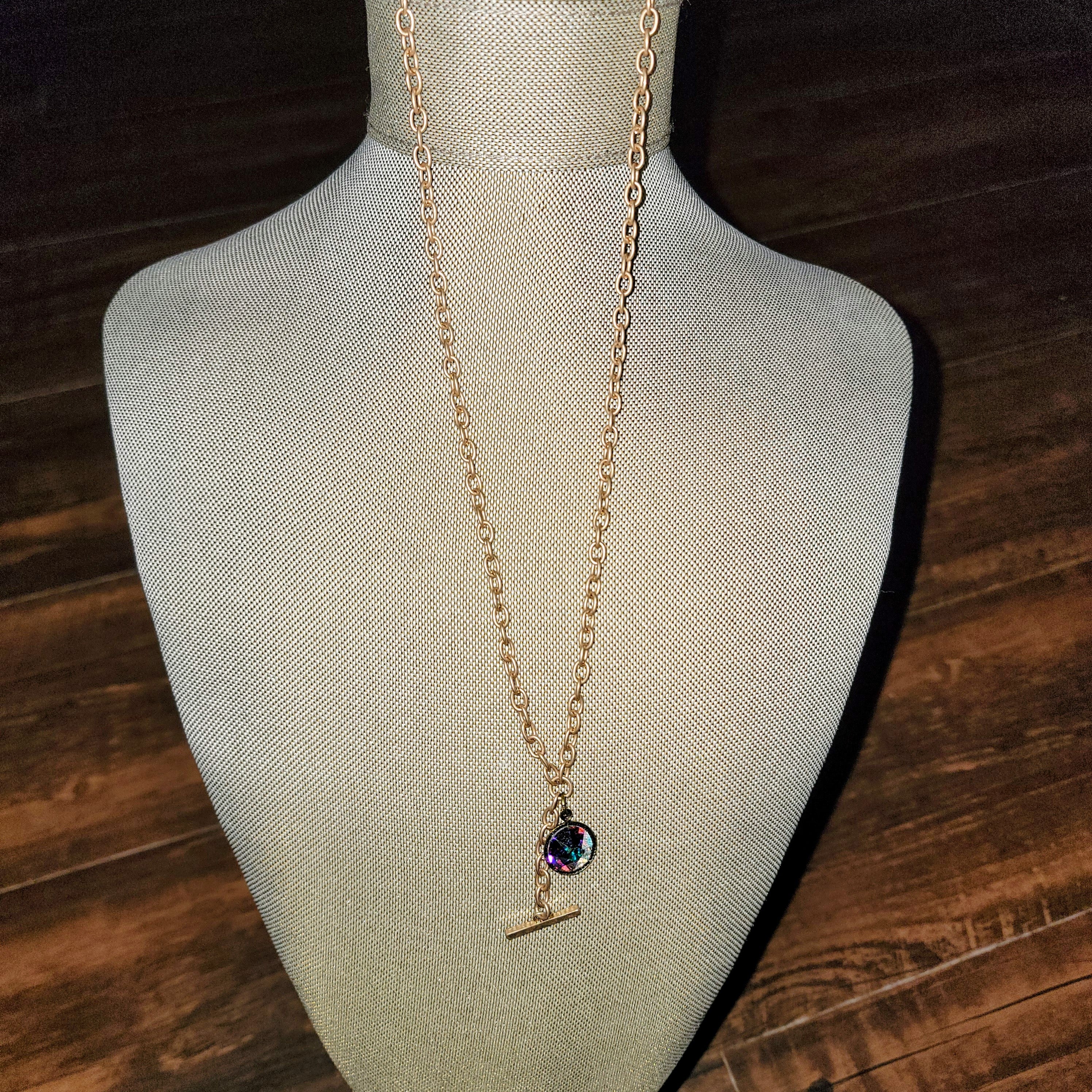 Pink Panache Gold Chain w/ AB Crystal