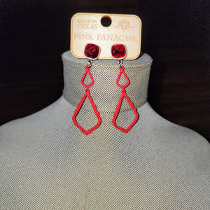 Pink Panache Red Earrings