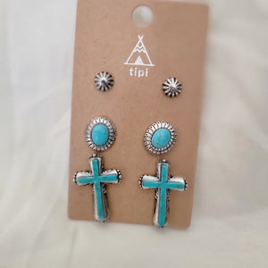 Turquoise Earring Trios