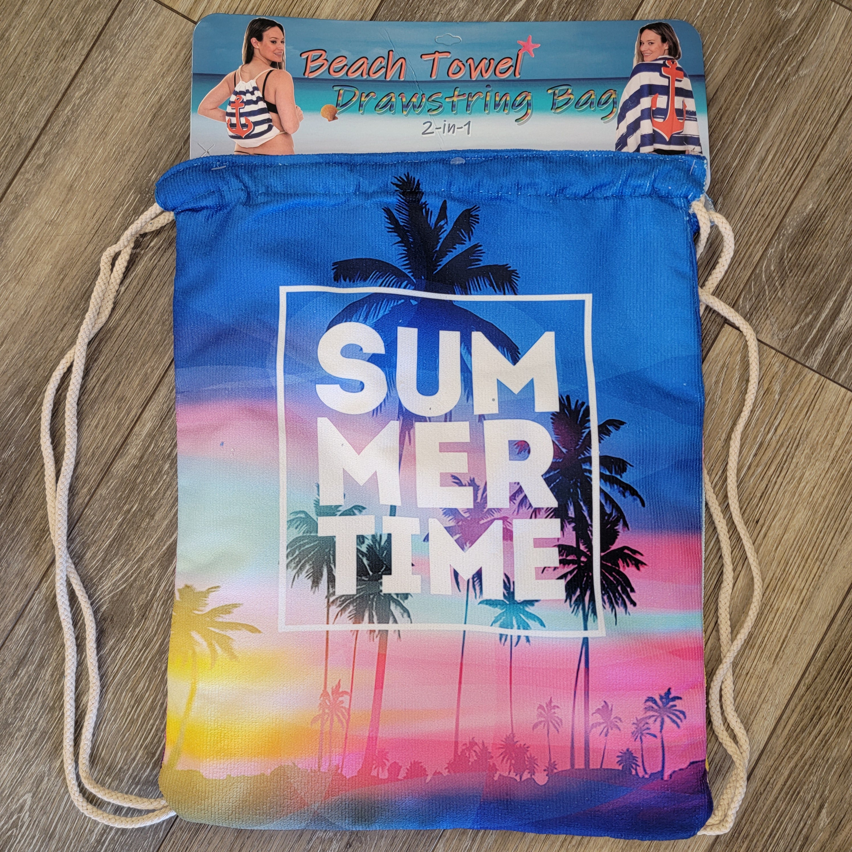 Beach Towel Drawstring Bag