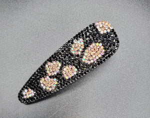 Leopard Rhinestone Hair Clips