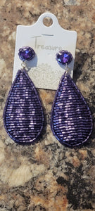 Beaded Purple Earrings