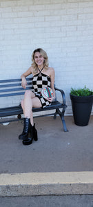 Black/Cream Checkered Dress