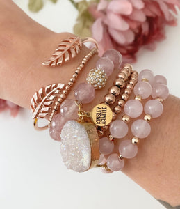 KINSLEY ARMELLE-ROSE GOLD PRIMROSE BRACELET STACK