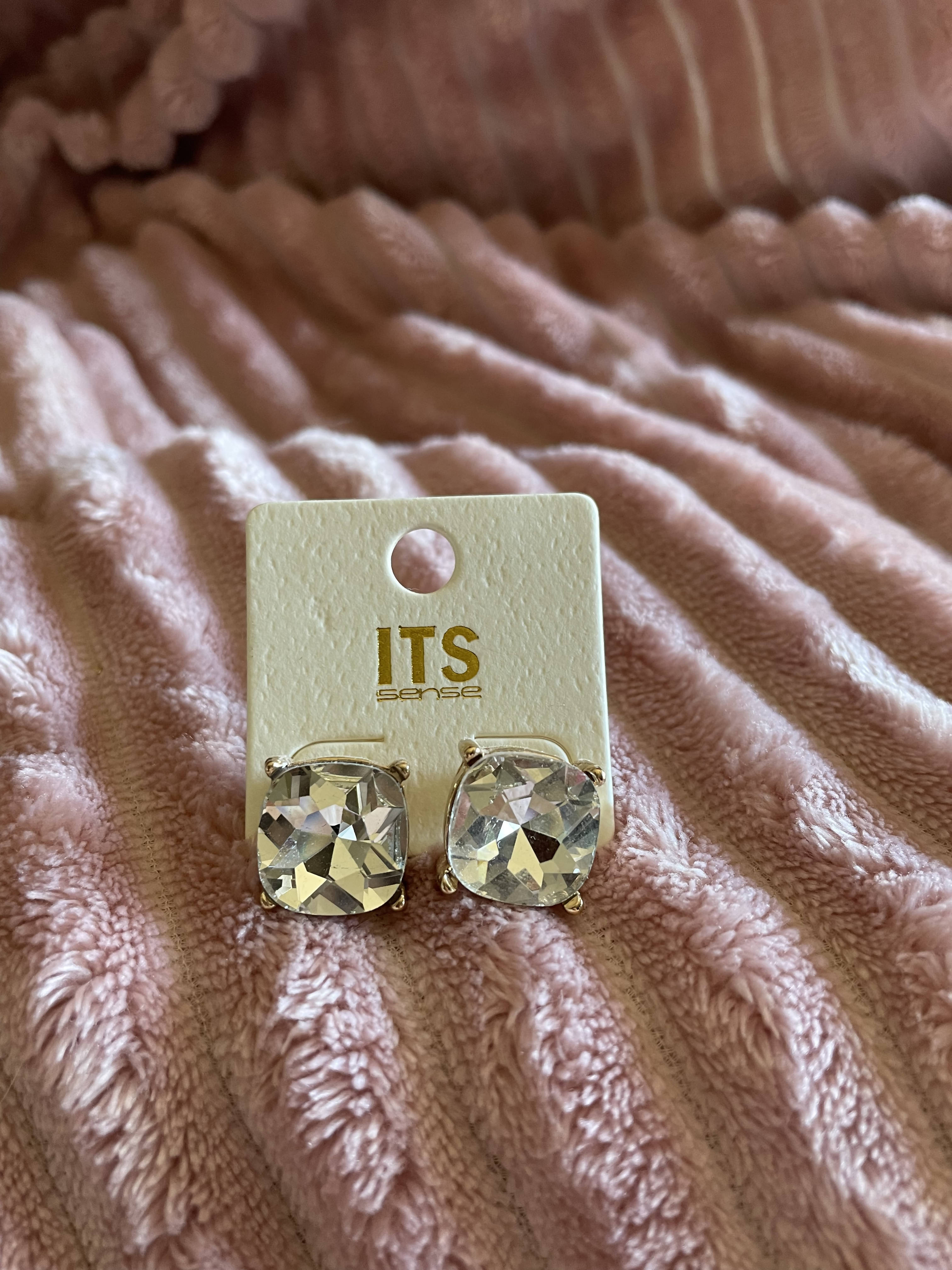 gold rhinestone stud earrings