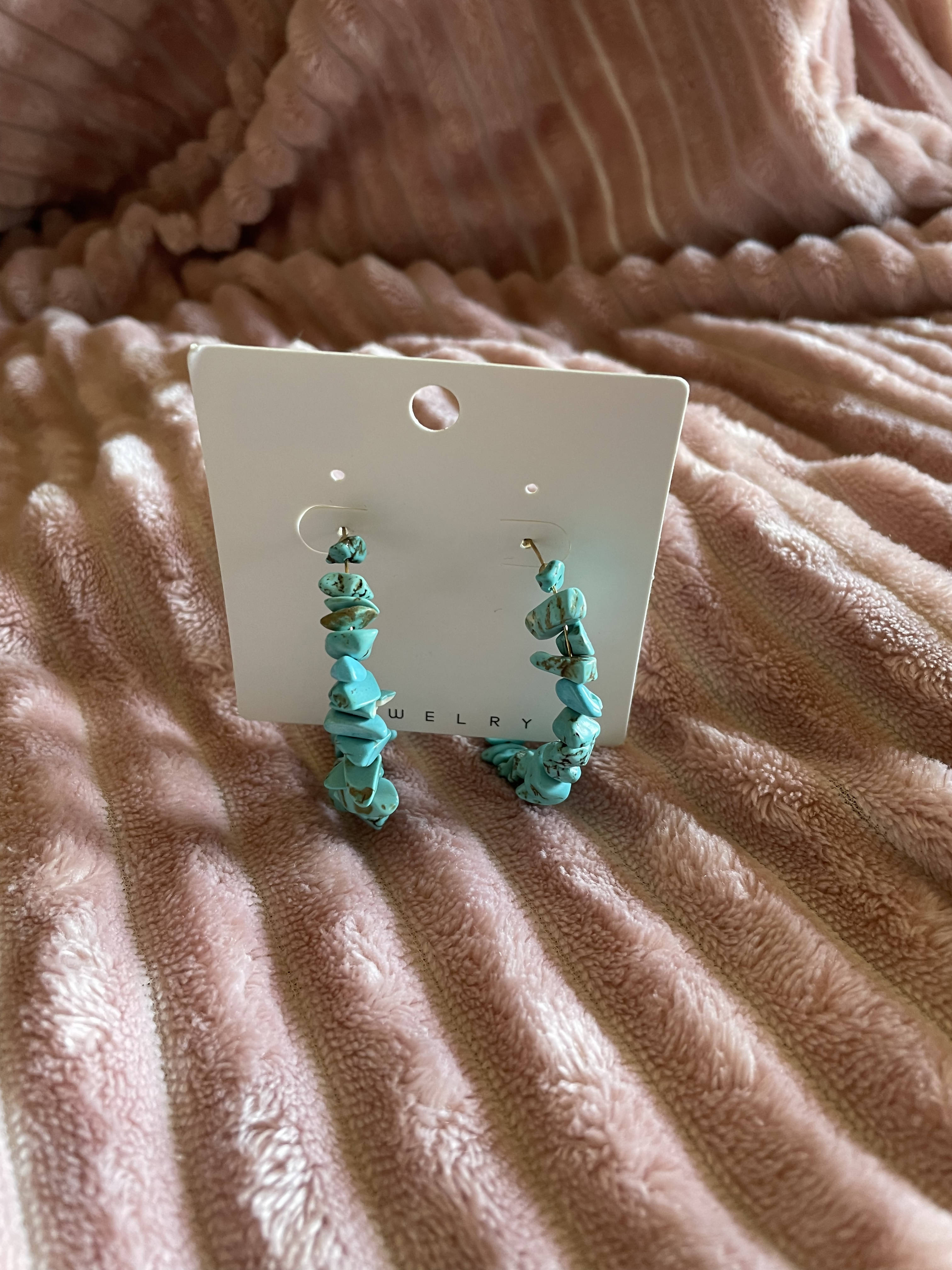 Turquoise Hoops