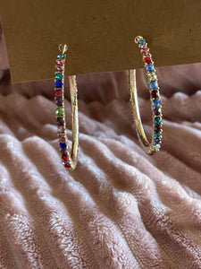 multi color rhinestone earrings