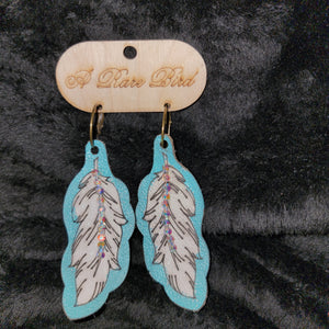 A Rare Bird White/Turquoise Earrings