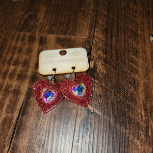 Pink Panache Heart Earrings