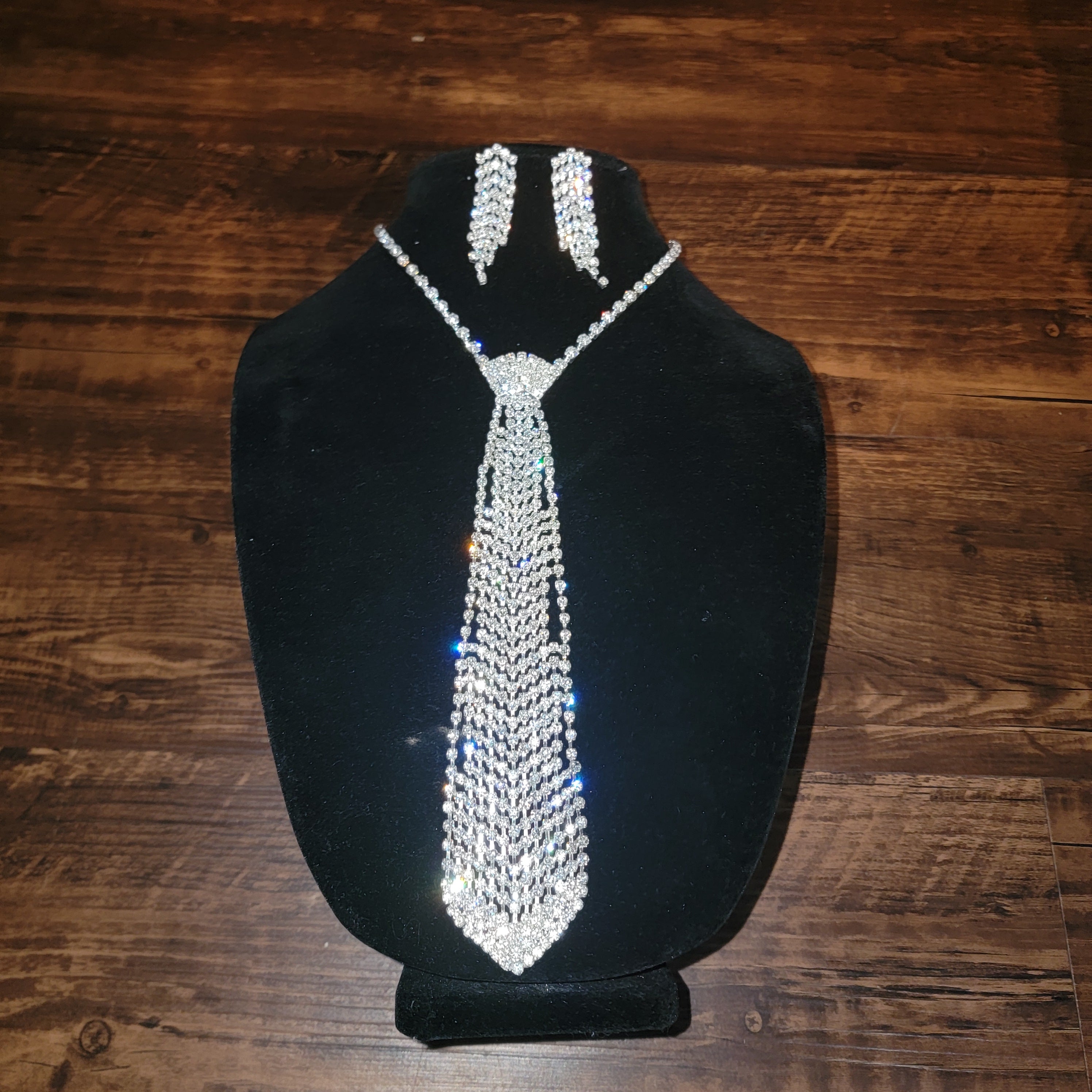 Rhinestone Necktie Set