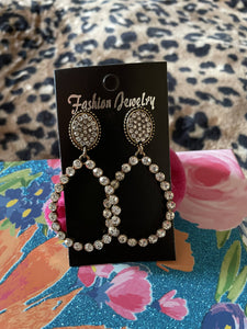 Tear Drop Rhinestone Earrings