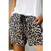 Leopard Drawstring shorts