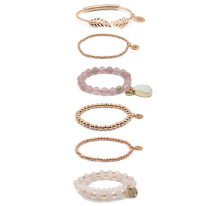 KINSLEY ARMELLE-ROSE GOLD PRIMROSE BRACELET STACK