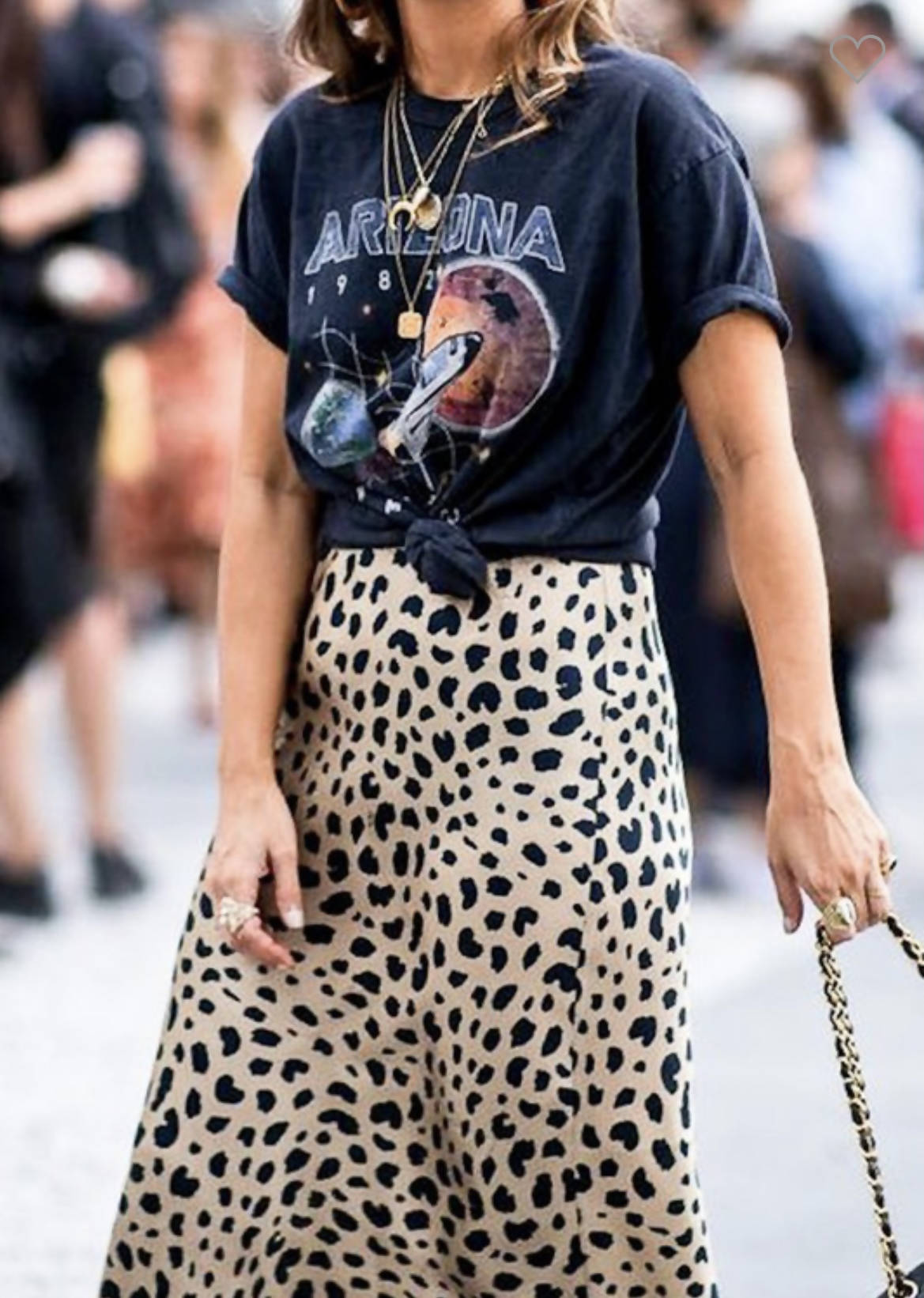 Leopard Satin Midi Skirt