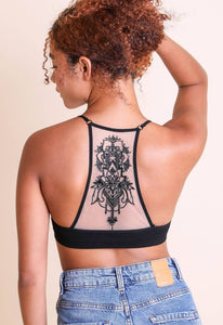 Tattoo Mesh Racerback Bralette