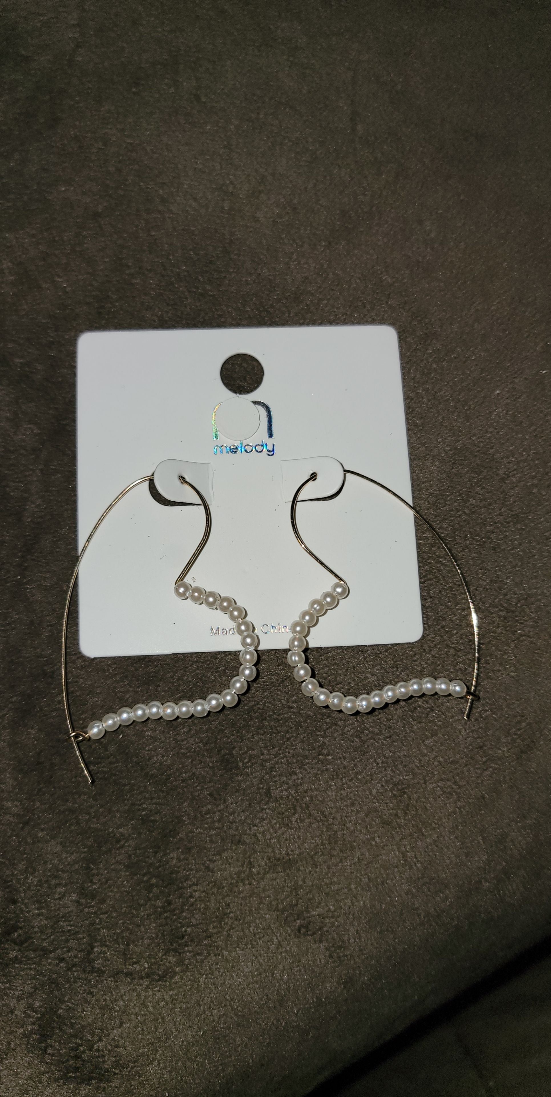 Pearl Heart Hoop Earrings