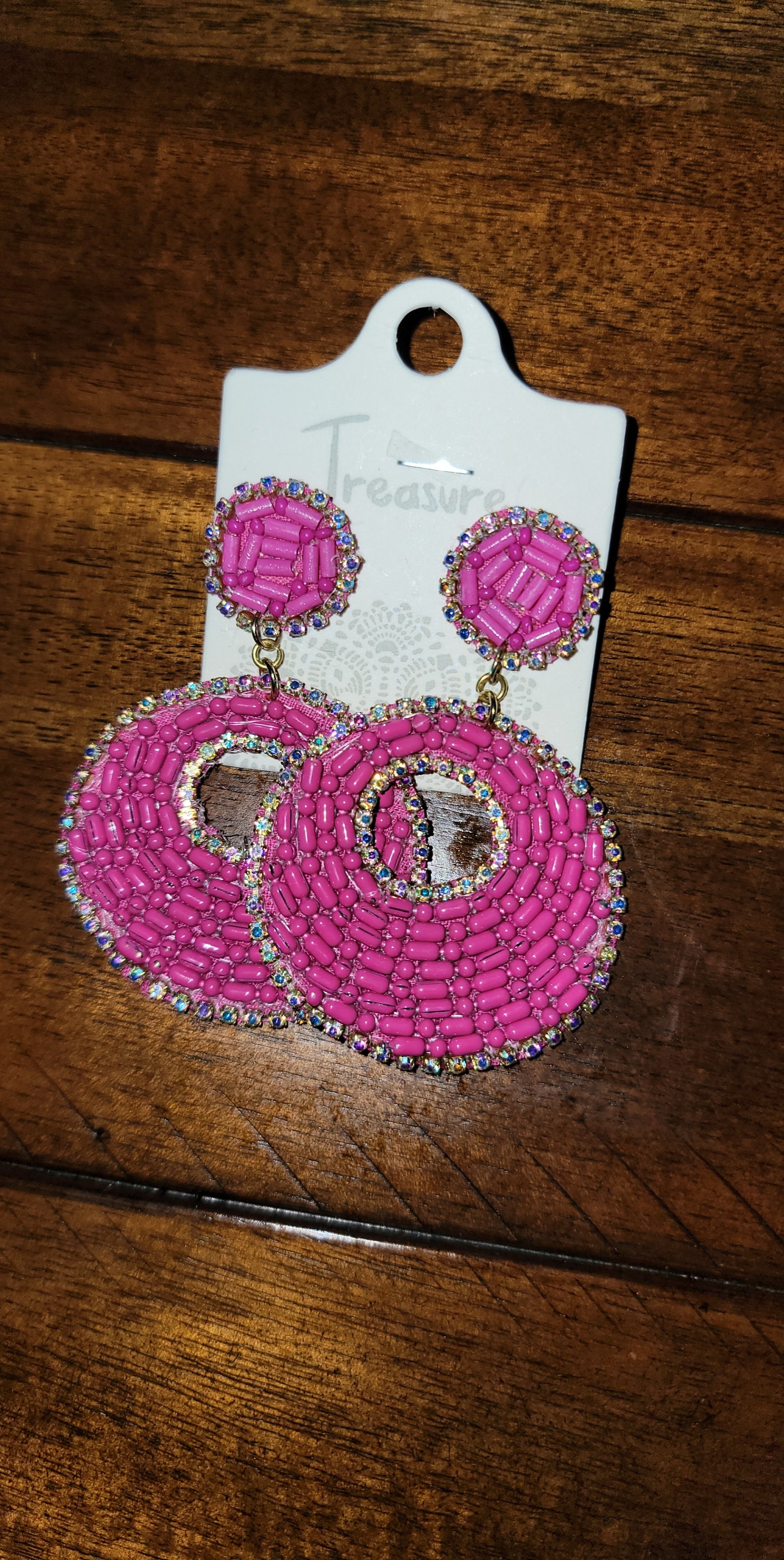 Pink Beaded Earrings