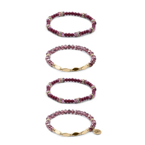 STACKED COLLECTION - RASPBERRY WINE BRACELET SET