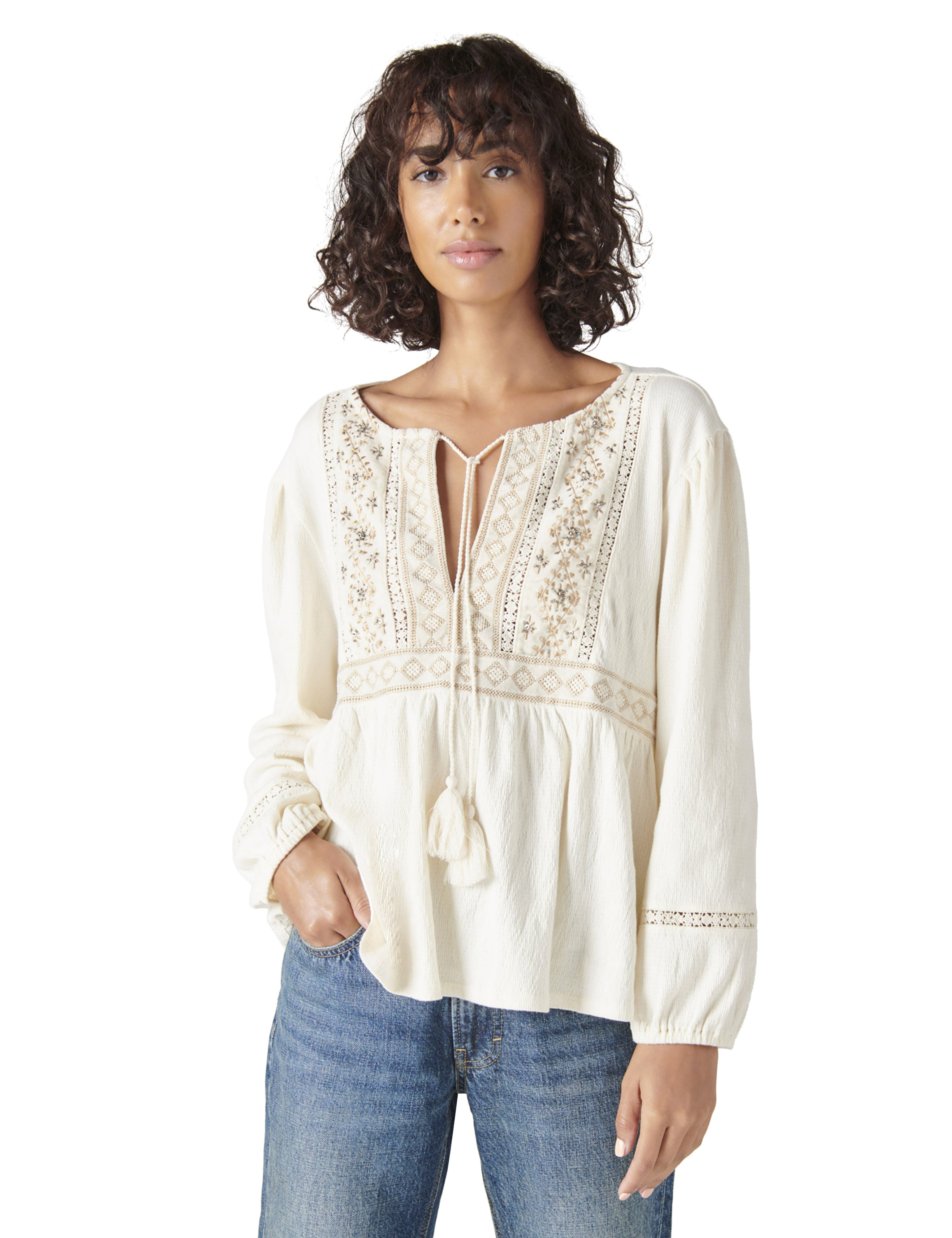 Velvet Yoke Top- Lucky Brand