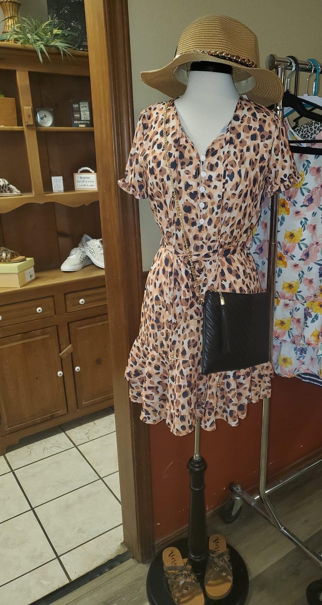 Leopard Button Up Dress